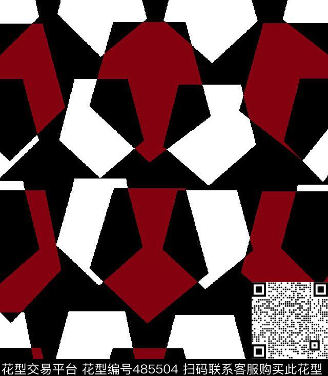 男装华亿平台时尚几何五边形传统印花华亿平台下载（图片编号: 485504） - 瓦栏（Walan）