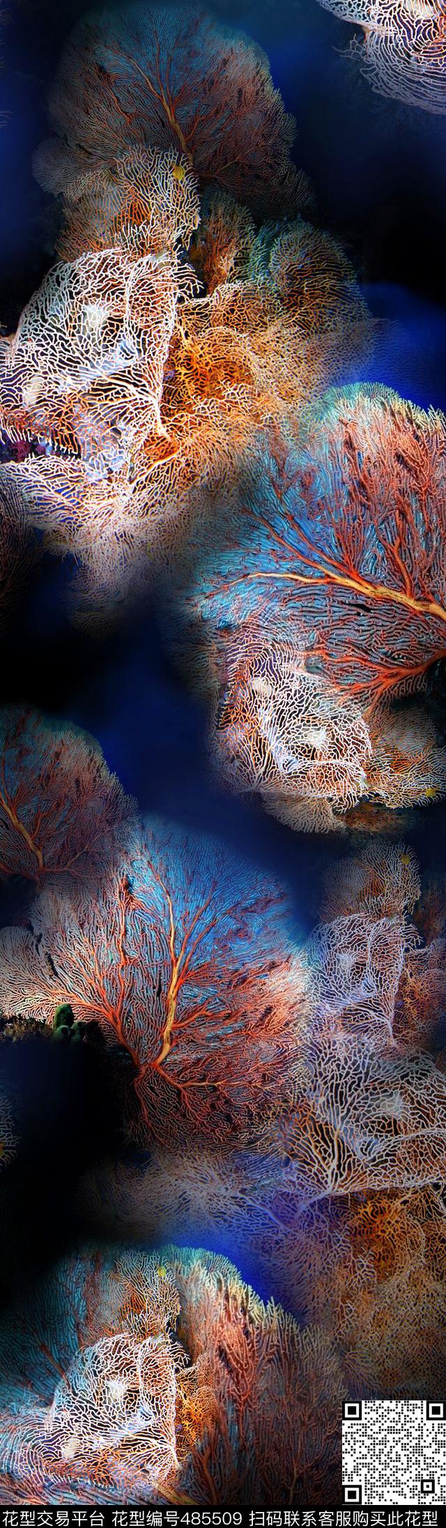 抽象肌理渐变数码印花华亿平台下载（图片编号: 485509） - 瓦栏（Walan）