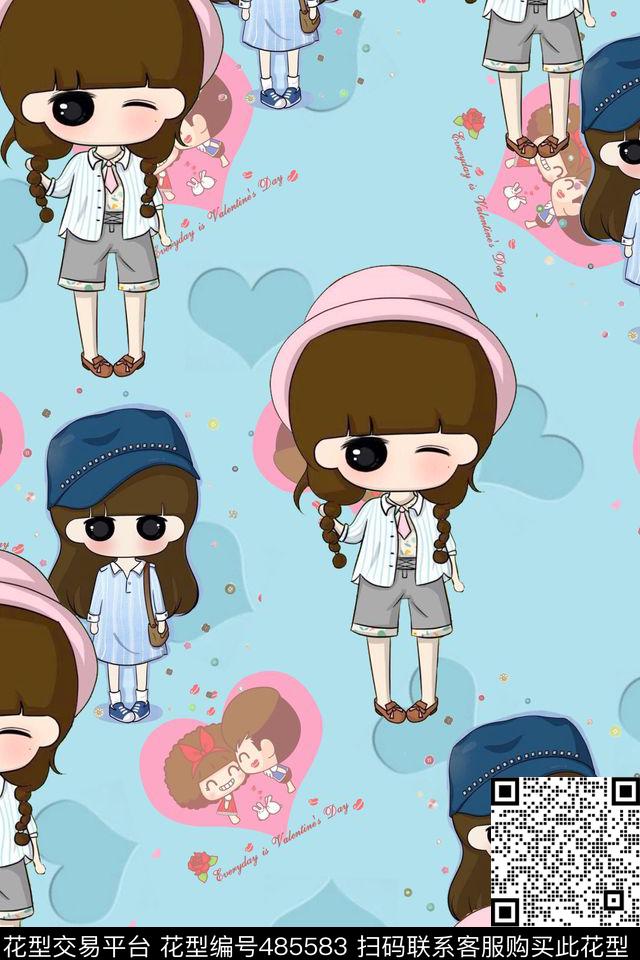 创意设计图案创意服装面料卡通数码印花华亿平台下载（图片编号: 485583） - 瓦栏（Walan）