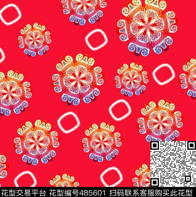 潮流抽象花卉数码印花华亿平台下载（图片编号: 485601） - 瓦栏（Walan）