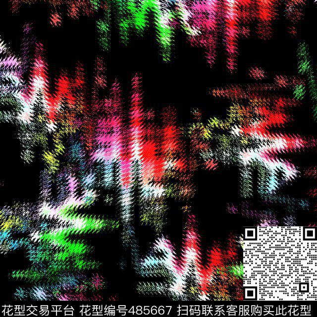 衬衫抽象创意服装面料数码印花华亿平台下载（图片编号: 485667） - 瓦栏（Walan）