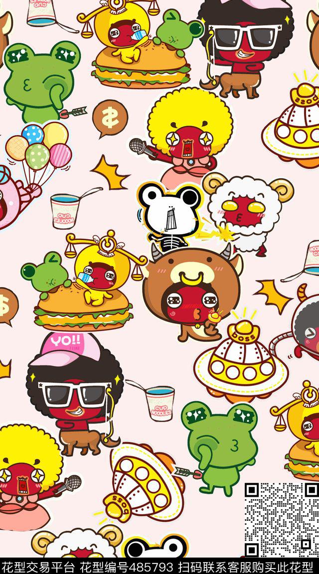 卡通卡通、漫画、人物数码印花华亿平台下载（图片编号: 485793） - 瓦栏（Walan）