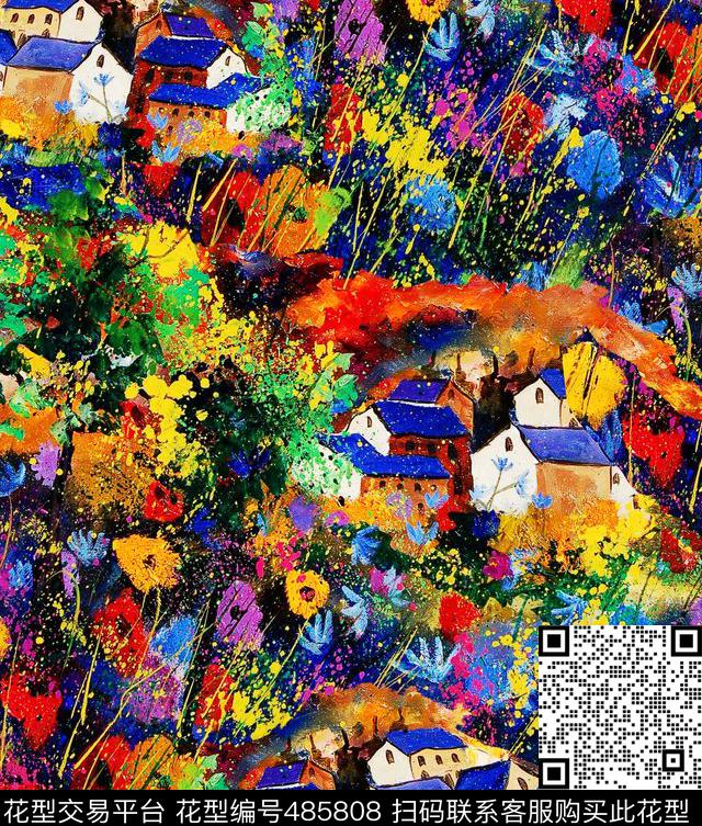 艺术肌理油画数码印花华亿平台下载（图片编号: 485808） - 瓦栏（Walan）