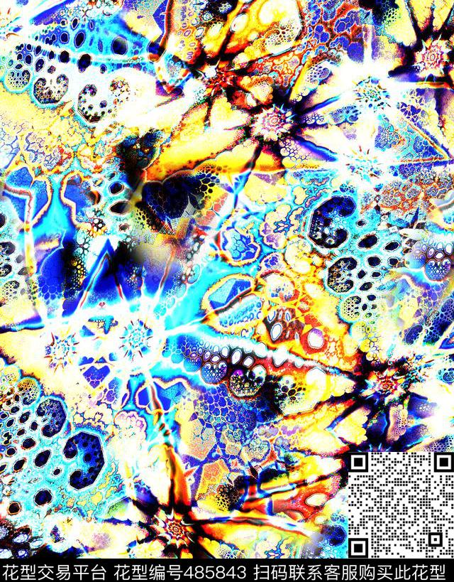 抽象裙子时尚数码印花华亿平台下载（图片编号: 485843） - 瓦栏（Walan）