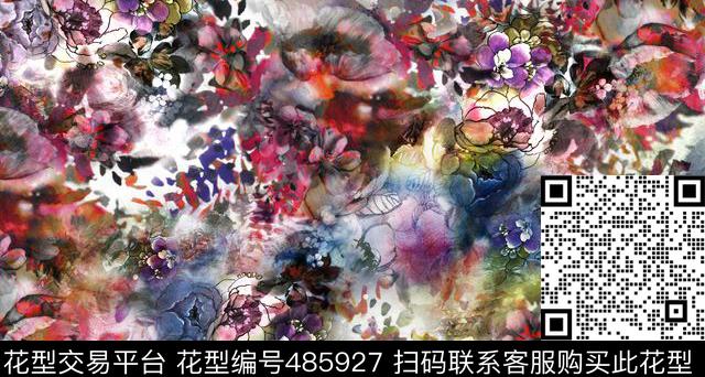 数码手绘抽象数码印花华亿平台下载（图片编号: 485927） - 瓦栏（Walan）