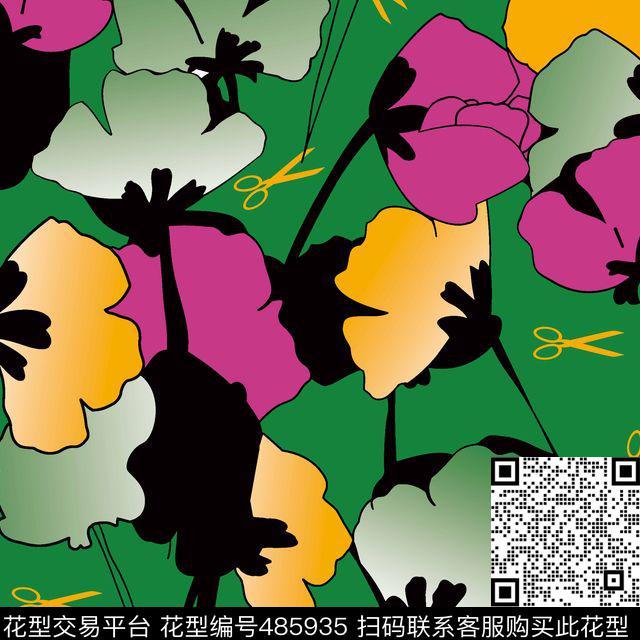 女装简约花卉数码印花华亿平台下载（图片编号: 485935） - 瓦栏（Walan）