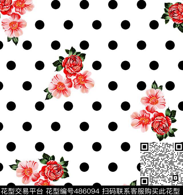 传统印花花卉点子花卉传统印花华亿平台下载（图片编号: 486094） - 瓦栏（Walan）