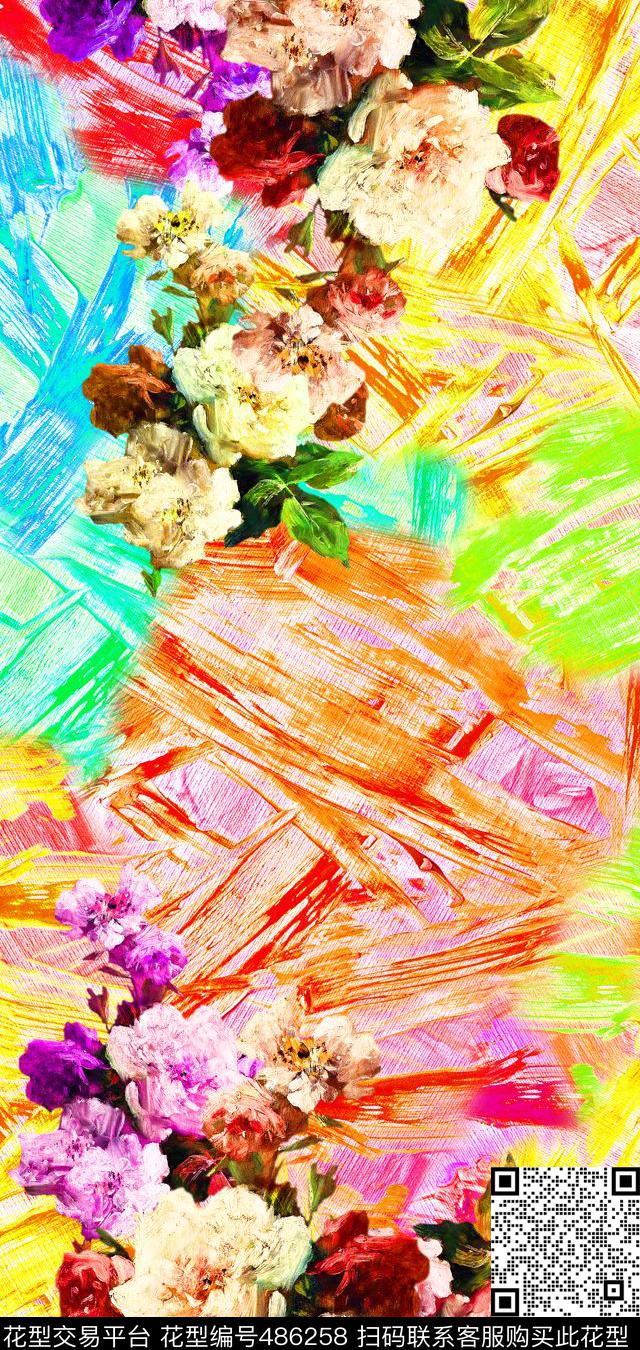 创意抽象机理数码印花华亿平台下载（图片编号: 486258） - 瓦栏（Walan）