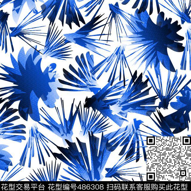 花草剪影渐变数码印花华亿平台下载（图片编号: 486308） - 瓦栏（Walan）