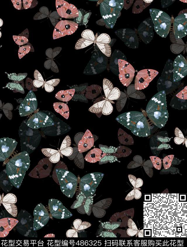 潮流时尚T恤卫衣夹克潮流蝴蝶数码印花华亿平台下载（图片编号: 486325） - 瓦栏（Walan）