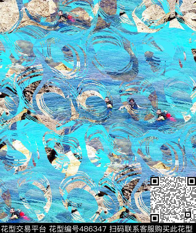 复古风景艺术数码印花华亿平台下载（图片编号: 486347） - 瓦栏（Walan）