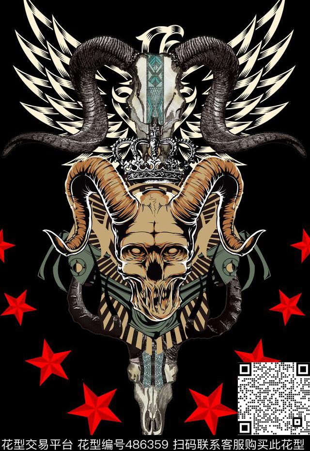 T恤卫衣夹克潮流时尚骷髅头定位数码印花华亿平台下载（图片编号: 486359） - 瓦栏（Walan）