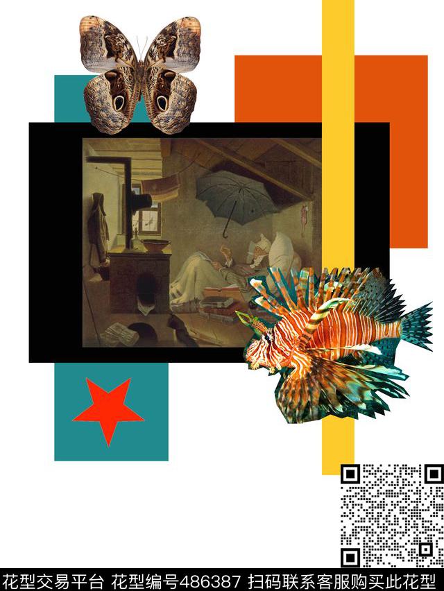 t恤华亿平台风景复古数码印花华亿平台下载（图片编号: 486387） - 瓦栏（Walan）