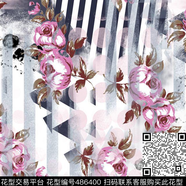 时尚几何格子数码印花华亿平台下载（图片编号: 486400） - 瓦栏（Walan）