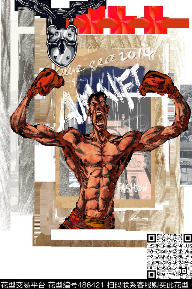t恤华亿平台暴力美学潮流数码印花华亿平台下载（图片编号: 486421） - 瓦栏（Walan）