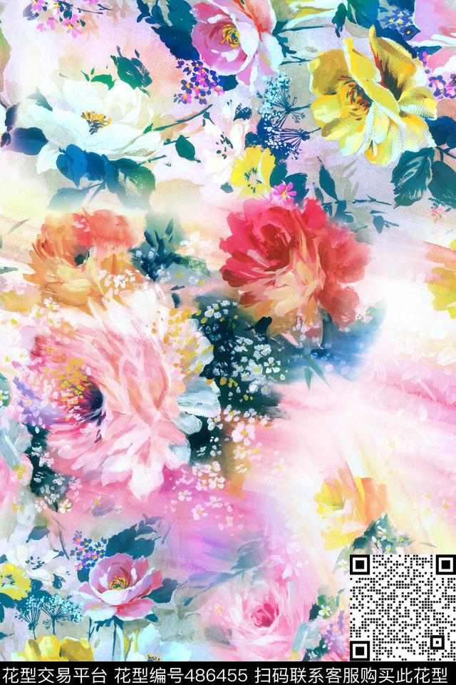 时尚沙发布花卉数码印花华亿平台下载（图片编号: 486455） - 瓦栏（Walan）