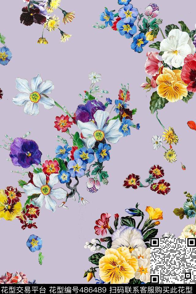 时尚沙发布花卉数码印花华亿平台下载（图片编号: 486489） - 瓦栏（Walan）