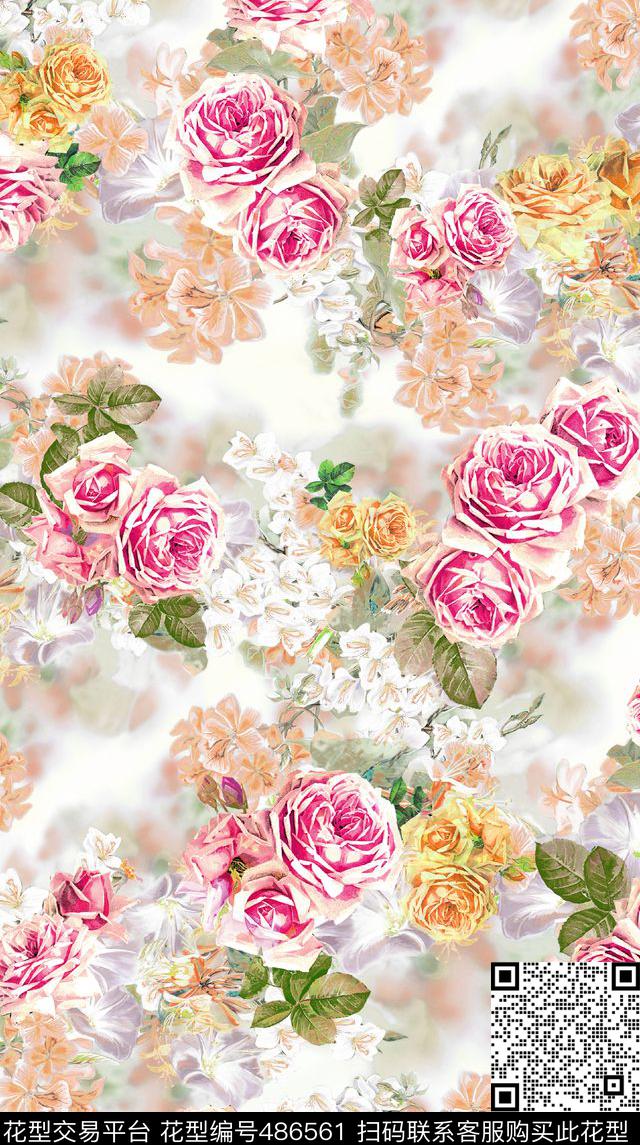 窗帘春夏时尚花卉数码印花华亿平台下载（图片编号: 486561） - 瓦栏（Walan）