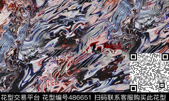 波浪条抽象等高线数码印花华亿平台下载（图片编号: 486651） - 瓦栏（Walan）