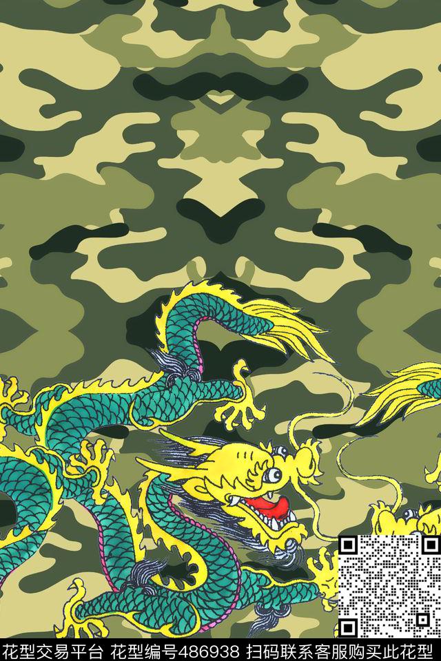 嘻哈迷彩龙数码印花华亿平台下载（图片编号: 486938） - 瓦栏（Walan）