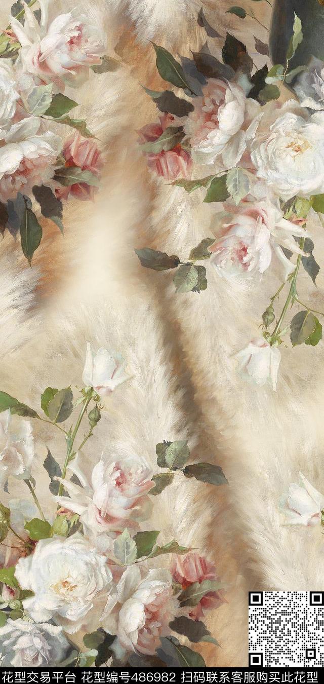 动物纹花卉油画数码印花华亿平台下载（图片编号: 486982） - 瓦栏（Walan）