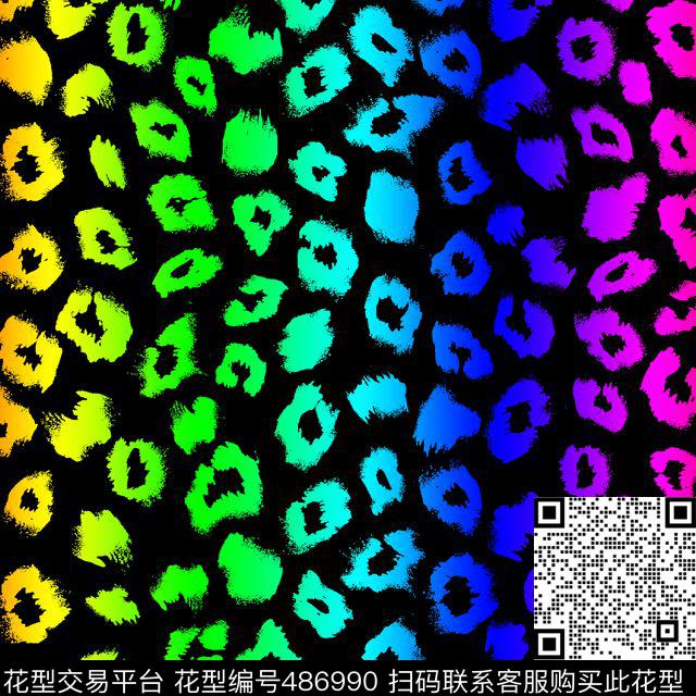 渐变豹纹花渐变豹纹服装印花传统印花华亿平台下载（图片编号: 486990） - 瓦栏（Walan）