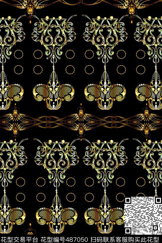 复古欧式宫廷数码印花华亿平台下载（图片编号: 487050） - 瓦栏（Walan）