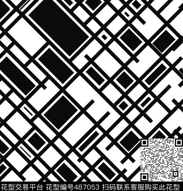 方格黑白栅栏传统印花华亿平台下载（图片编号: 487053） - 瓦栏（Walan）