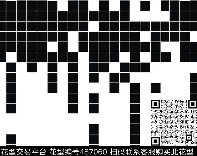 方格黑白排列传统印花华亿平台下载（图片编号: 487060） - 瓦栏（Walan）