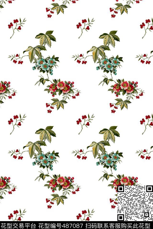 小清新花田园风数码印花华亿平台下载（图片编号: 487087） - 瓦栏（Walan）