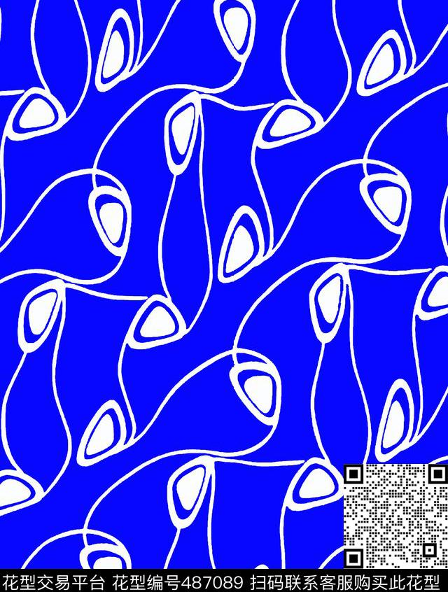 窗帘服装黑底传统印花华亿平台下载（图片编号: 487089） - 瓦栏（Walan）