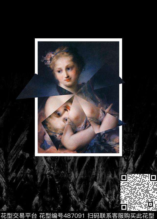 欧美2016春夏油画数码印花华亿平台下载（图片编号: 487091） - 瓦栏（Walan）