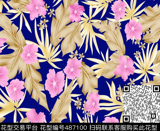 线条格子定位花数码印花华亿平台下载（图片编号: 487100） - 瓦栏（Walan）