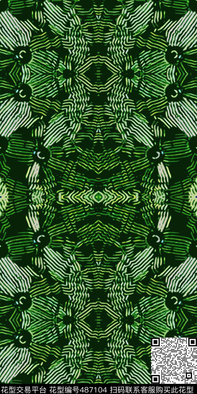 抽象条纹格子数码印花华亿平台下载（图片编号: 487104） - 瓦栏（Walan）