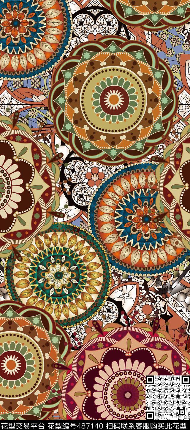女装传统花纹民族风数码印花华亿平台下载（图片编号: 487140） - 瓦栏（Walan）