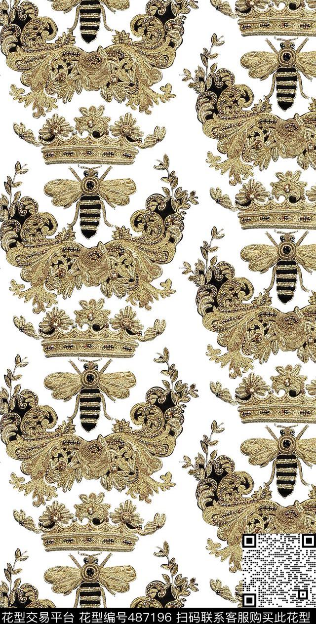 时尚金属花纹数码印花华亿平台下载（图片编号: 487196） - 瓦栏（Walan）