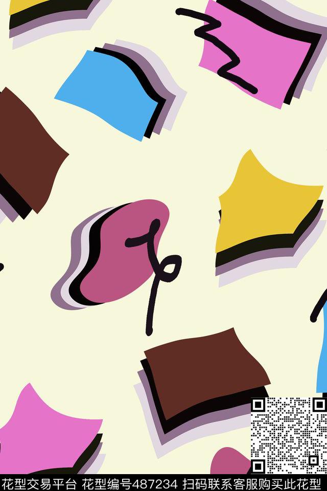 3D立体纯色底散花传统印花华亿平台下载（图片编号: 487234） - 瓦栏（Walan）