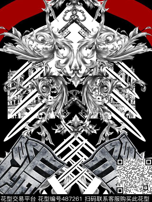 欧式靓仔几何数码印花华亿平台下载（图片编号: 487261） - 瓦栏（Walan）