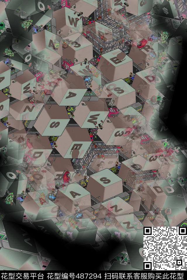 键盘时尚数字数码印花华亿平台下载（图片编号: 487294） - 瓦栏（Walan）