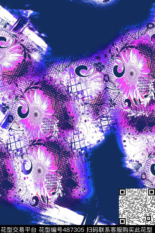 时尚混搭大牌数码印花华亿平台下载（图片编号: 487305） - 瓦栏（Walan）