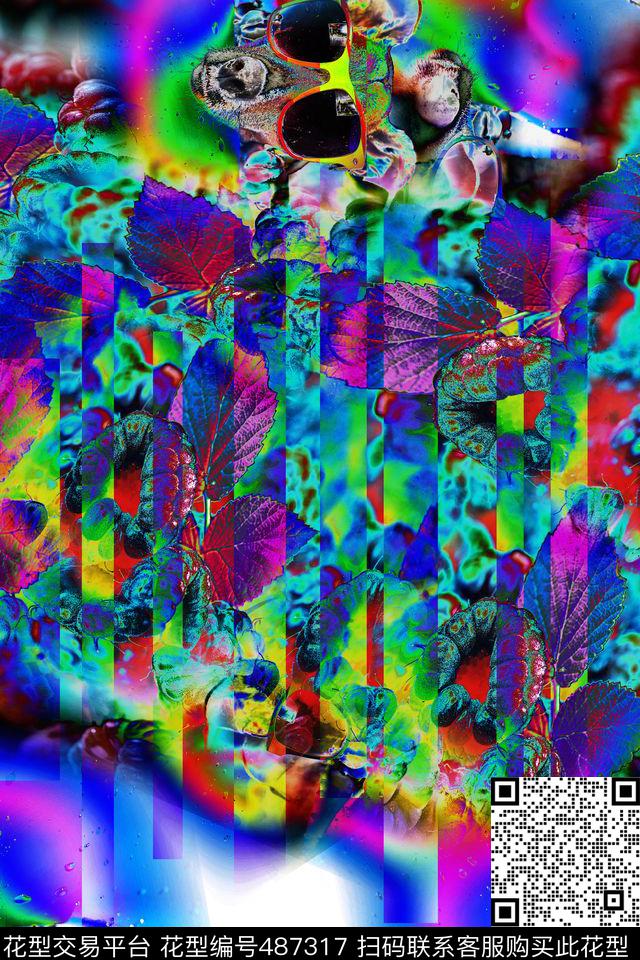 时尚大牌混搭数码印花华亿平台下载（图片编号: 487317） - 瓦栏（Walan）