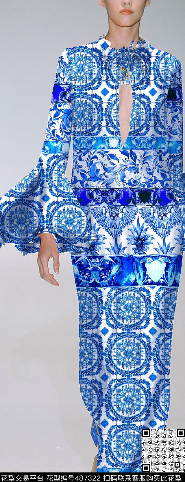 MAX-定位欧美民族风波西米亚手绘数码印花华亿平台下载（图片编号: 487322） - 瓦栏（Walan）