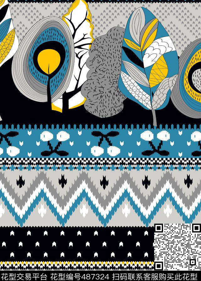 几何字母线条数码印花华亿平台下载（图片编号: 487324） - 瓦栏（Walan）