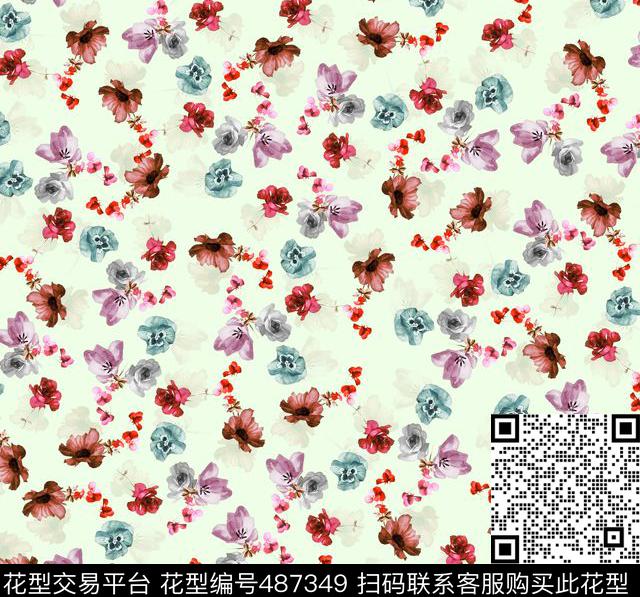 手绘水彩画水墨画数码印花华亿平台下载（图片编号: 487349） - 瓦栏（Walan）