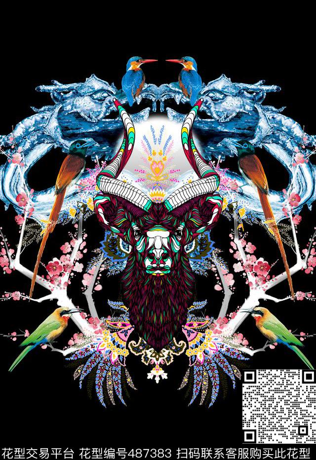 潮流时尚定位创意个性印花数码印花华亿平台下载（图片编号: 487383） - 瓦栏（Walan）