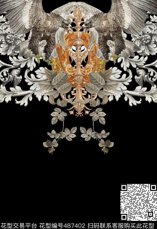 T恤卫衣夹克潮流时尚复古怀旧花纹数码印花华亿平台下载（图片编号: 487402） - 瓦栏（Walan）