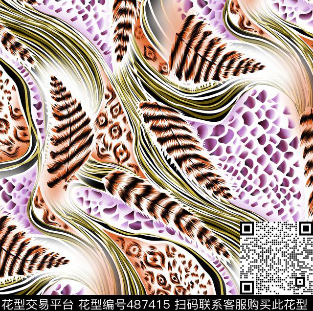 几何字母线条数码印花华亿平台下载（图片编号: 487415） - 瓦栏（Walan）