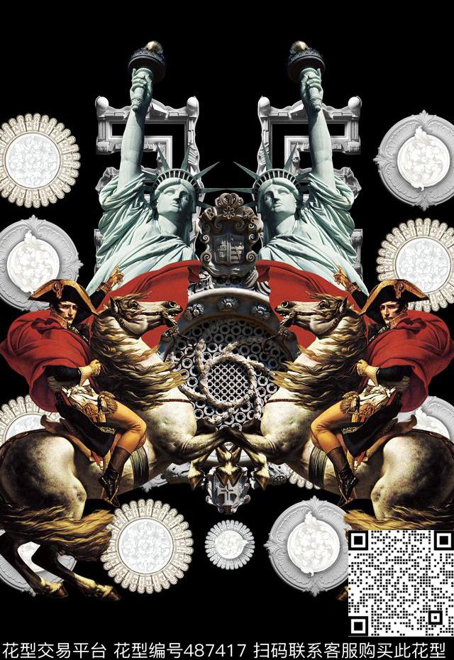 T恤卫衣夹克潮流时尚拿破仑男装印花数码印花华亿平台下载（图片编号: 487417） - 瓦栏（Walan）