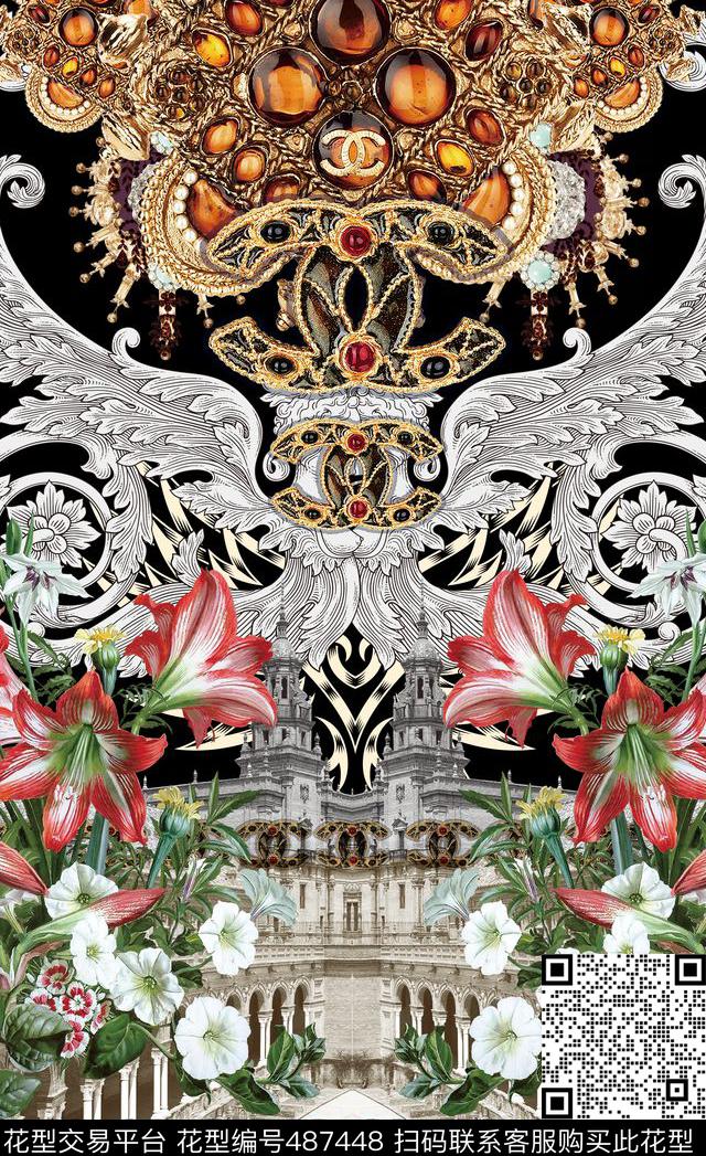 潮流时尚欧式建筑欧式金属数码印花华亿平台下载（图片编号: 487448） - 瓦栏（Walan）