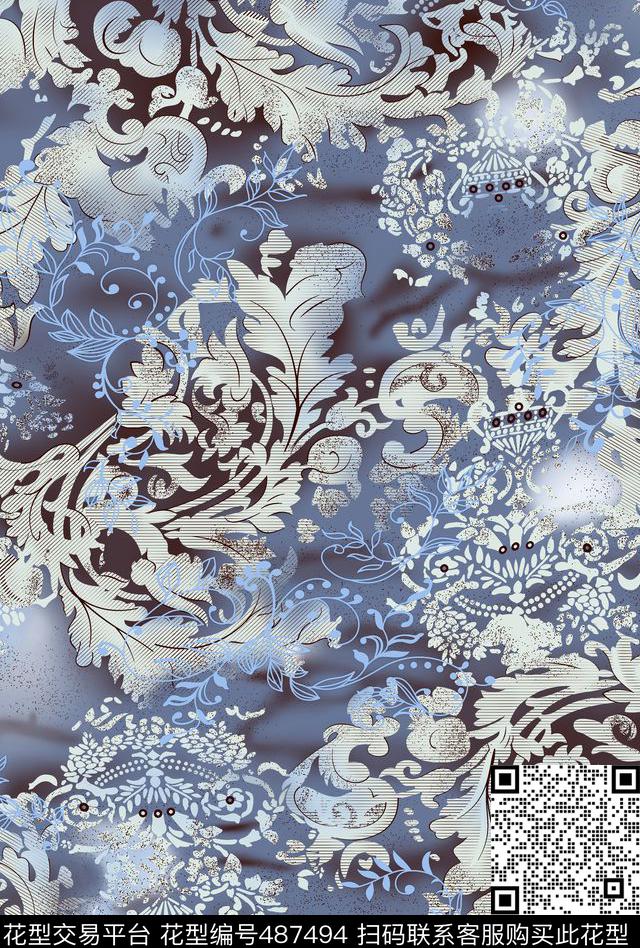 几何字母线条数码印花华亿平台下载（图片编号: 487494） - 瓦栏（Walan）